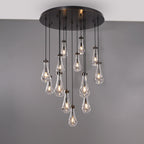 18 inch raindrop glass black gold modern dining room entry bathroom Chandelier