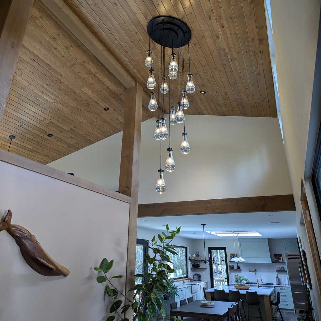 36 Inch Round Raindrop Glass Chandelier – Lachryma