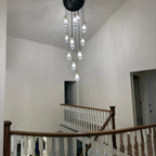 36 Inch Raindrop Glass Round Chandelier – Lachryma