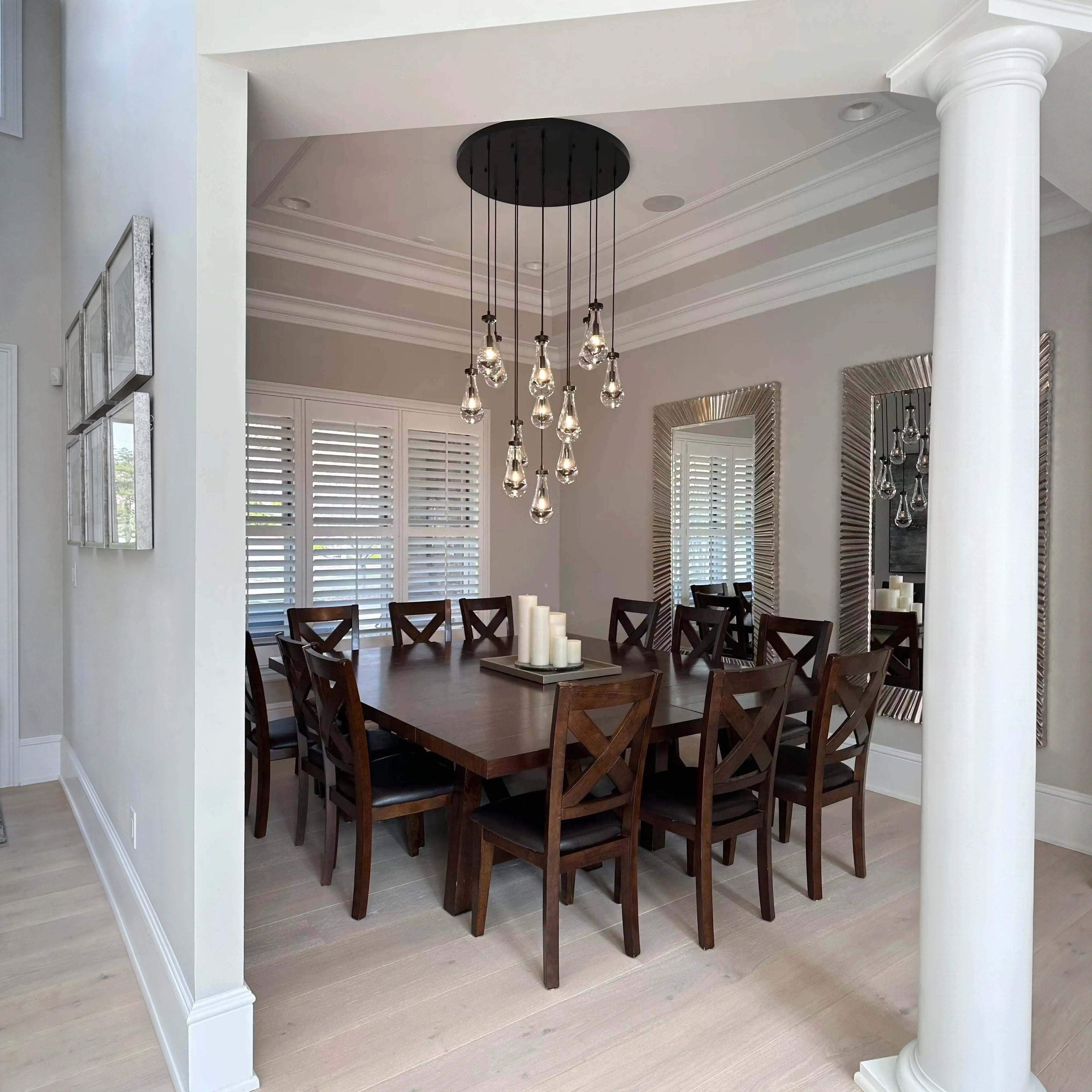 36 Inch Round Raindrop Glass Chandelier – Lachryma