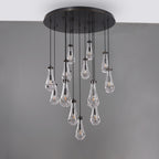 18 inch raindrop glass black gold modern dining room entry bathroom Chandelier