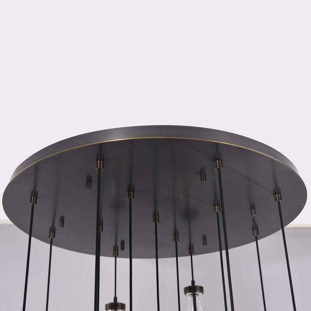 18 inch raindrop glass black gold modern dining room entry bathroom Chandelier