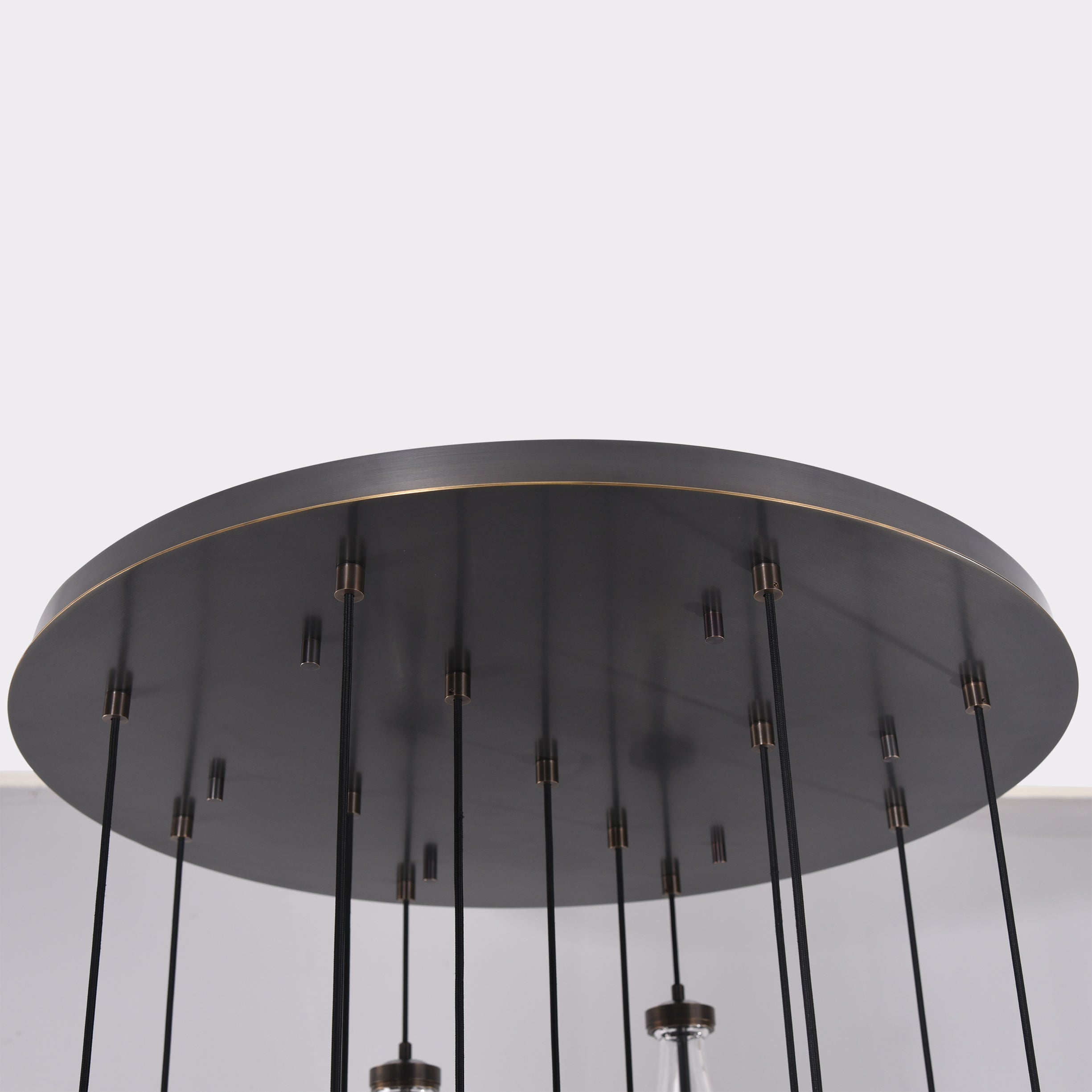 18 inch raindrop glass black gold modern dining room entry bathroom Chandelier