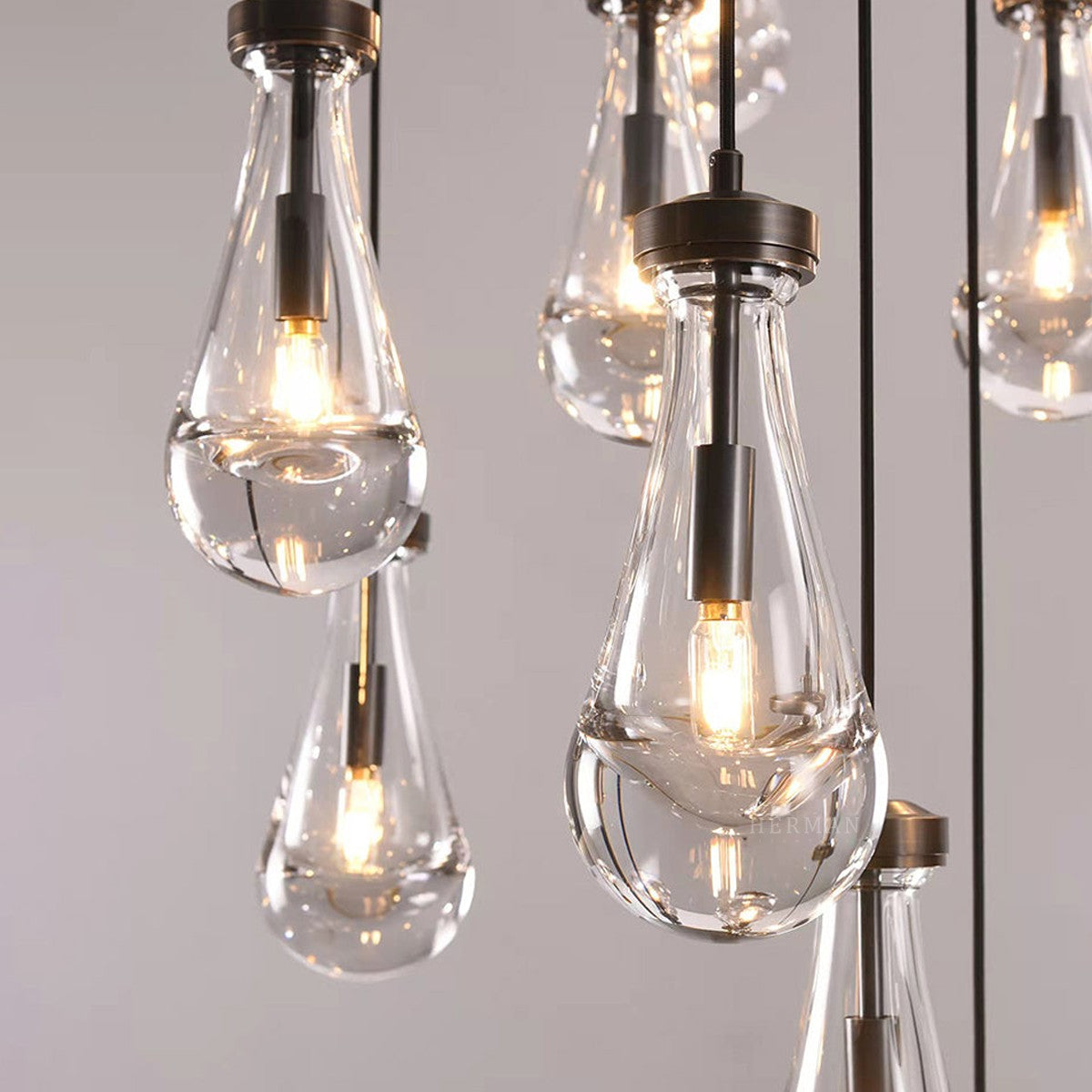 36 Inch Raindrop Glass Round Chandelier – Ava