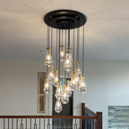 36 Inch Raindrop Glass Round Chandelier – Ava