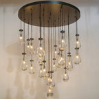 47 Inch Raindrop Glass Round Chandelier – Ava