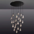 47 Inch Raindrop Glass Round Chandelier – Ava