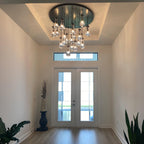 47 Inch Raindrop Glass Round Chandelier – Lachryma