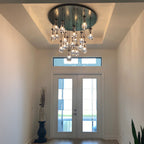 47 Inch Raindrop Glass Round Chandelier – Ava