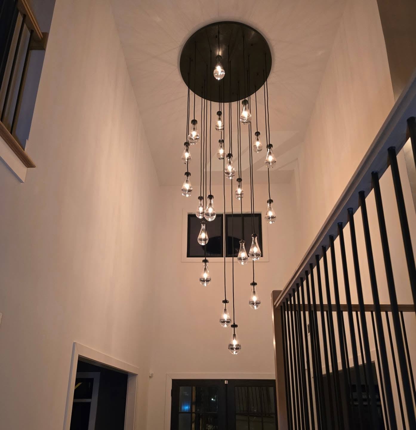 47 Inch Raindrop Glass Round Chandelier – Ava