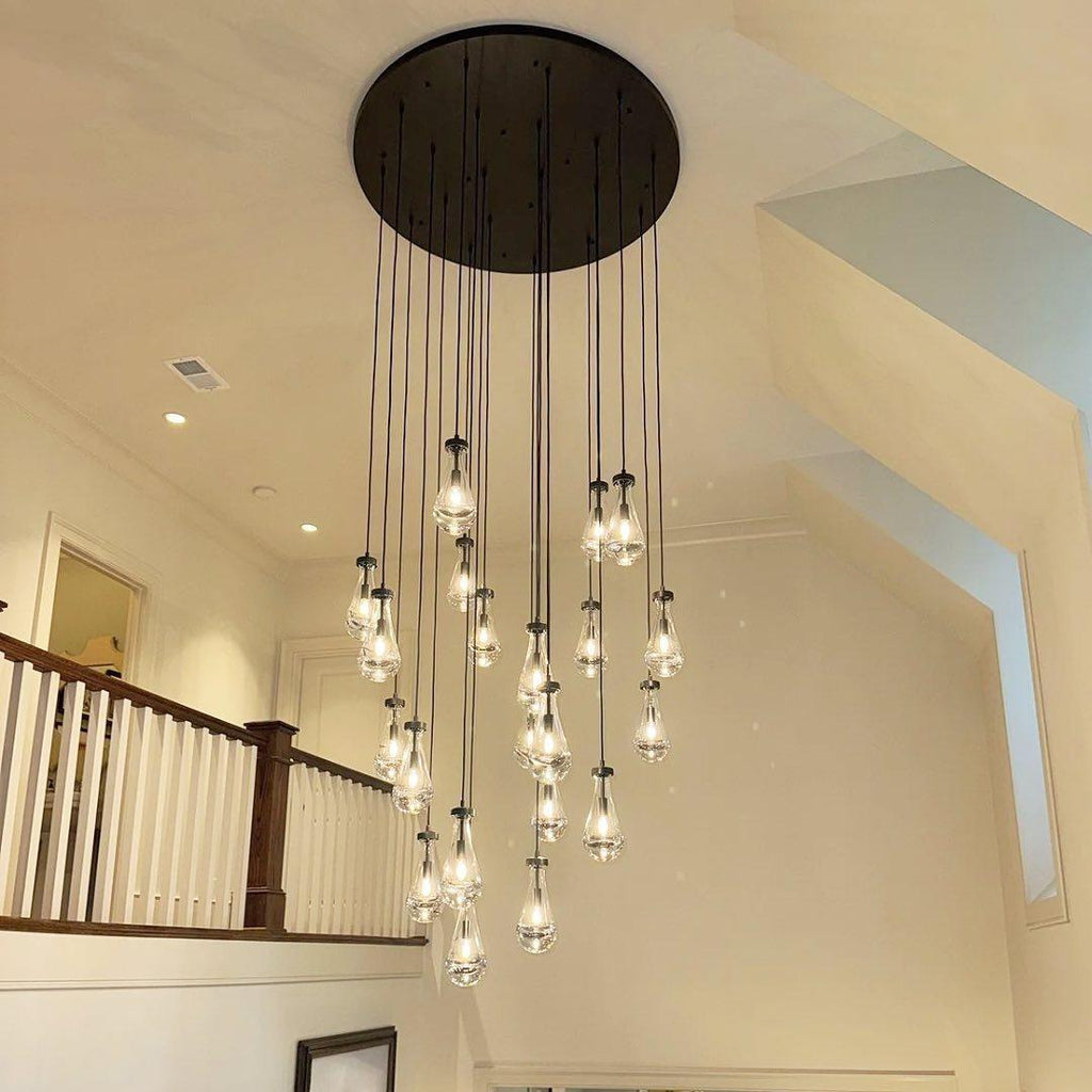 47 Inch Raindrop Glass Round Chandelier – Lachryma
