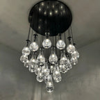 32 Inch Raindrop Glass Long Chandelier – Lachryma