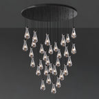 60 Inch Raindrop Glass Round Chandelier – Lachryma