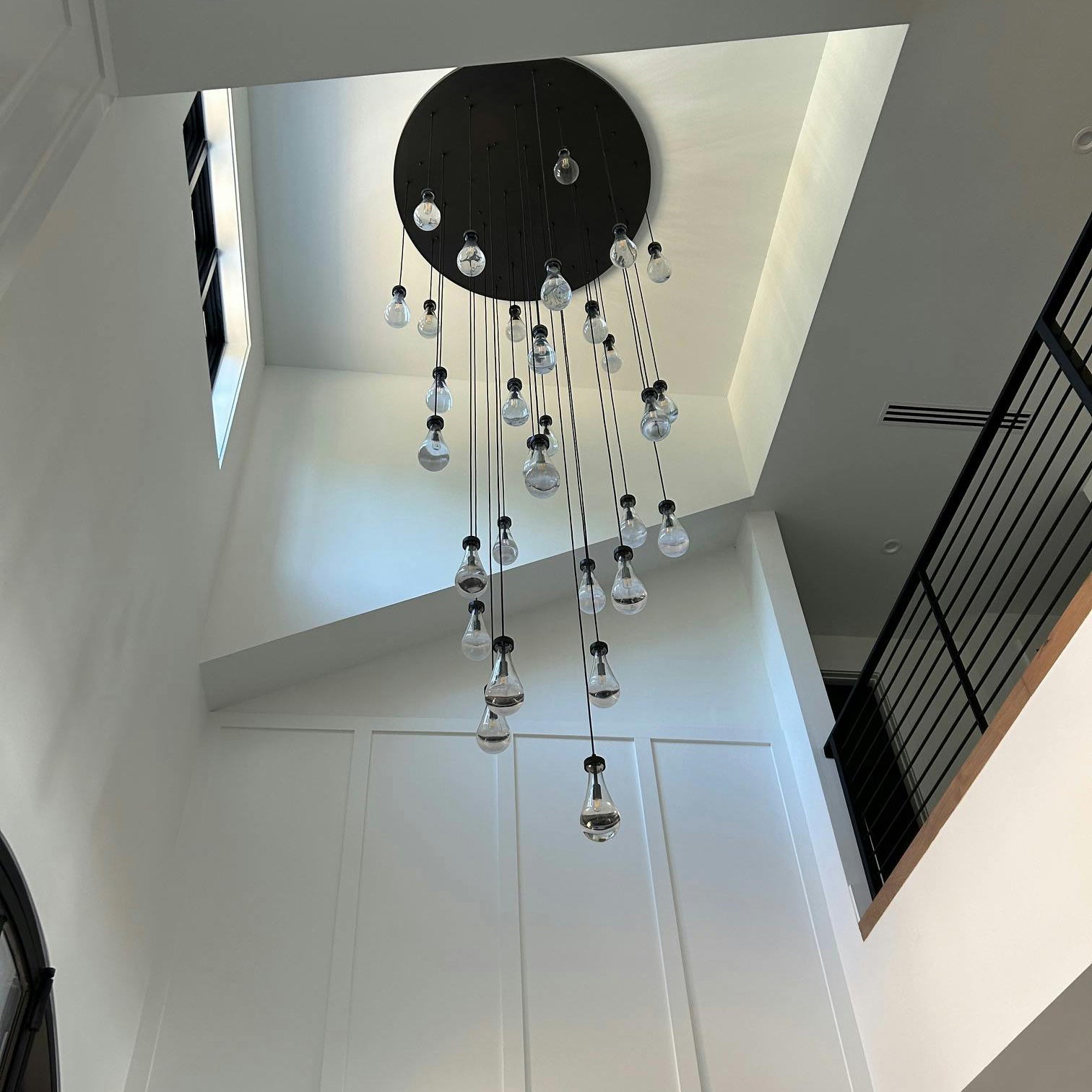 60 Inch Raindrop Glass Round Chandelier – Ava
