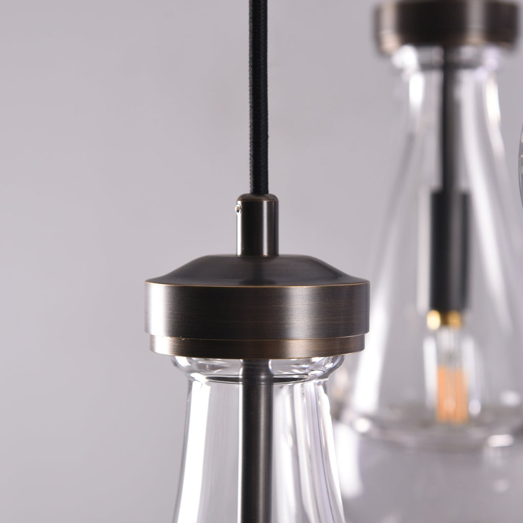 18 inch raindrop glass black gold modern dining room entry bathroom Chandelier