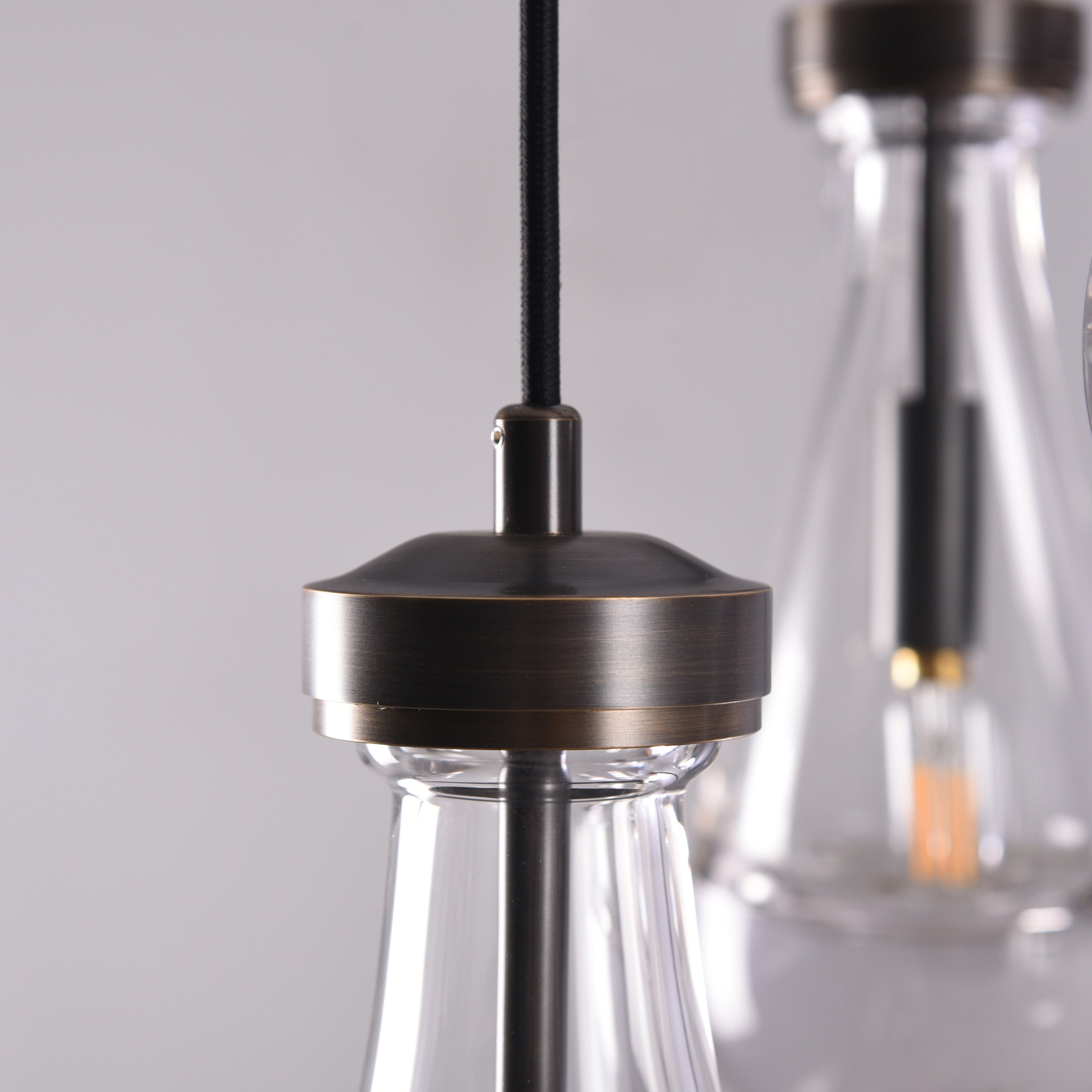 18 inch raindrop glass black gold modern dining room entry bathroom Chandelier