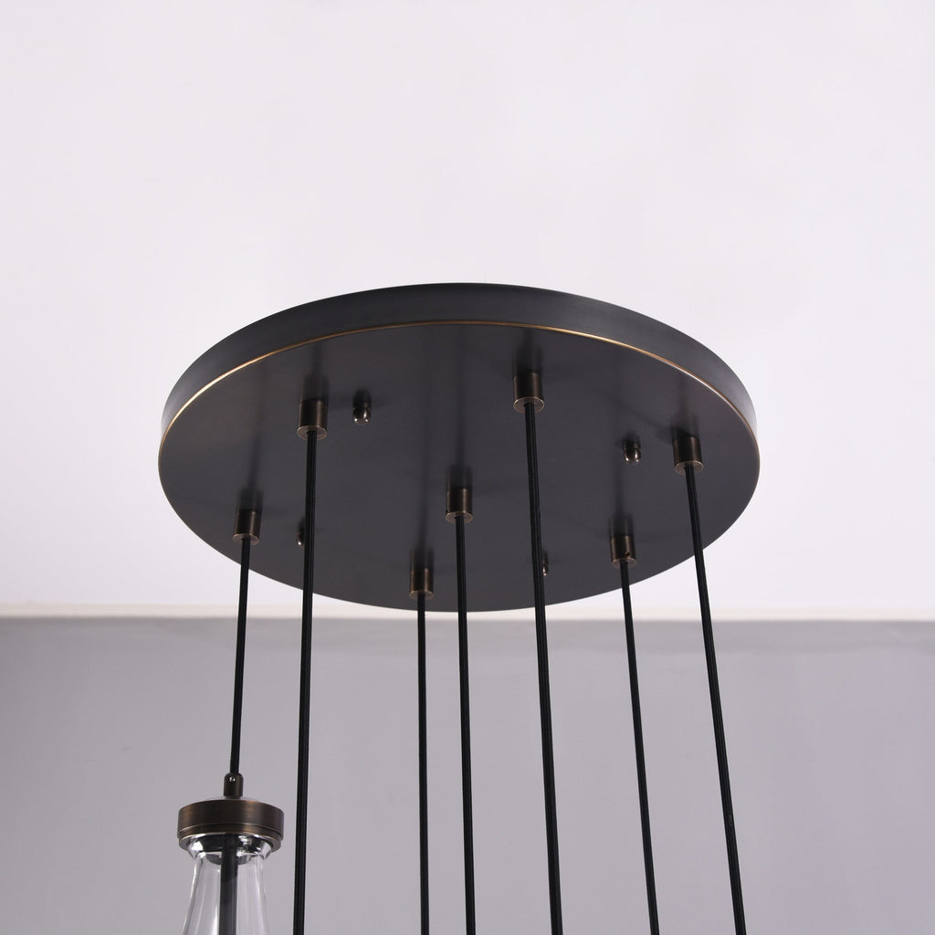 18 inch raindrop glass black gold modern dining room entry bathroom Chandelier