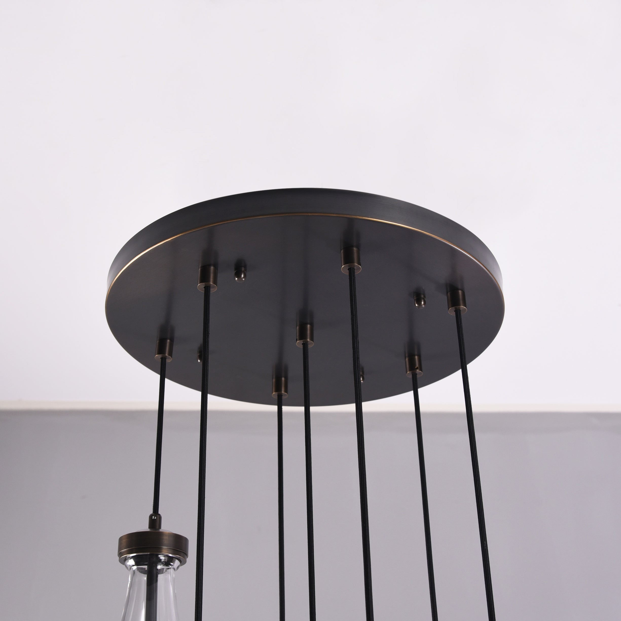 18 inch raindrop glass black gold modern dining room entry bathroom Chandelier