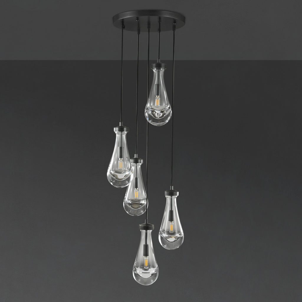 14 Inch Raindrop Glass Chandelier - Lacrima