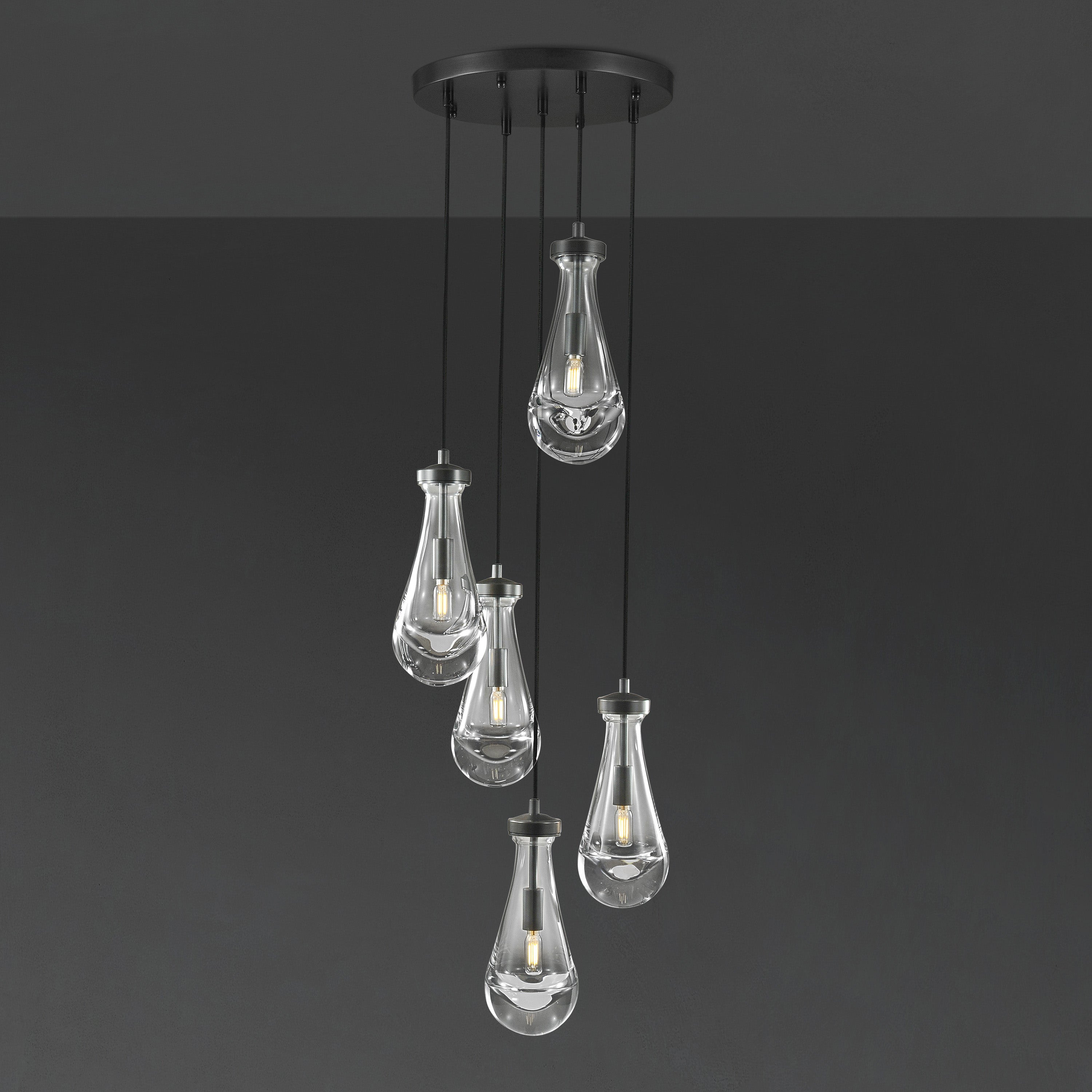 14 Inch Raindrop Glass Chandelier - Lacrima