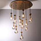 36 inch raindrop glass black gold modern dining room entry bathroom Chandelier