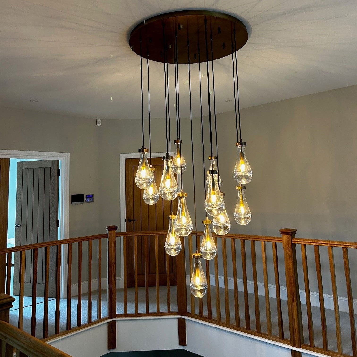 36 Inch Raindrop Glass Round Chandelier – Lachryma