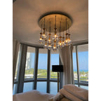 36 Inch Raindrop Glass Round Chandelier – Ava
