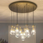 36 Inch Raindrop Glass Round Chandelier – Ava