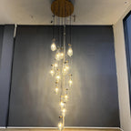 24 Inch Raindrop Glass Long Chandelier – Lachryma