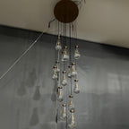 24 Inch Raindrop Glass Long Chandelier – Lachryma