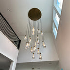 47 Inch Raindrop Glass Round Chandelier – Ava