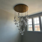 47 Inch Raindrop Glass Round Chandelier – Ava