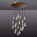 47 Inch Raindrop Glass Round Chandelier – Ava