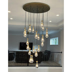 47 Inch Raindrop Glass Round Chandelier – Ava