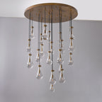 47 Inch Raindrop Glass Round Chandelier – Ava