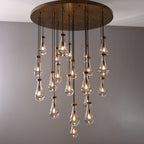 120 inch large raindrop glass black gold modern staircase foyer living room Chandelier