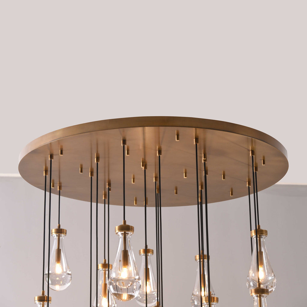 47 Inch Raindrop Glass Round Chandelier – Ava