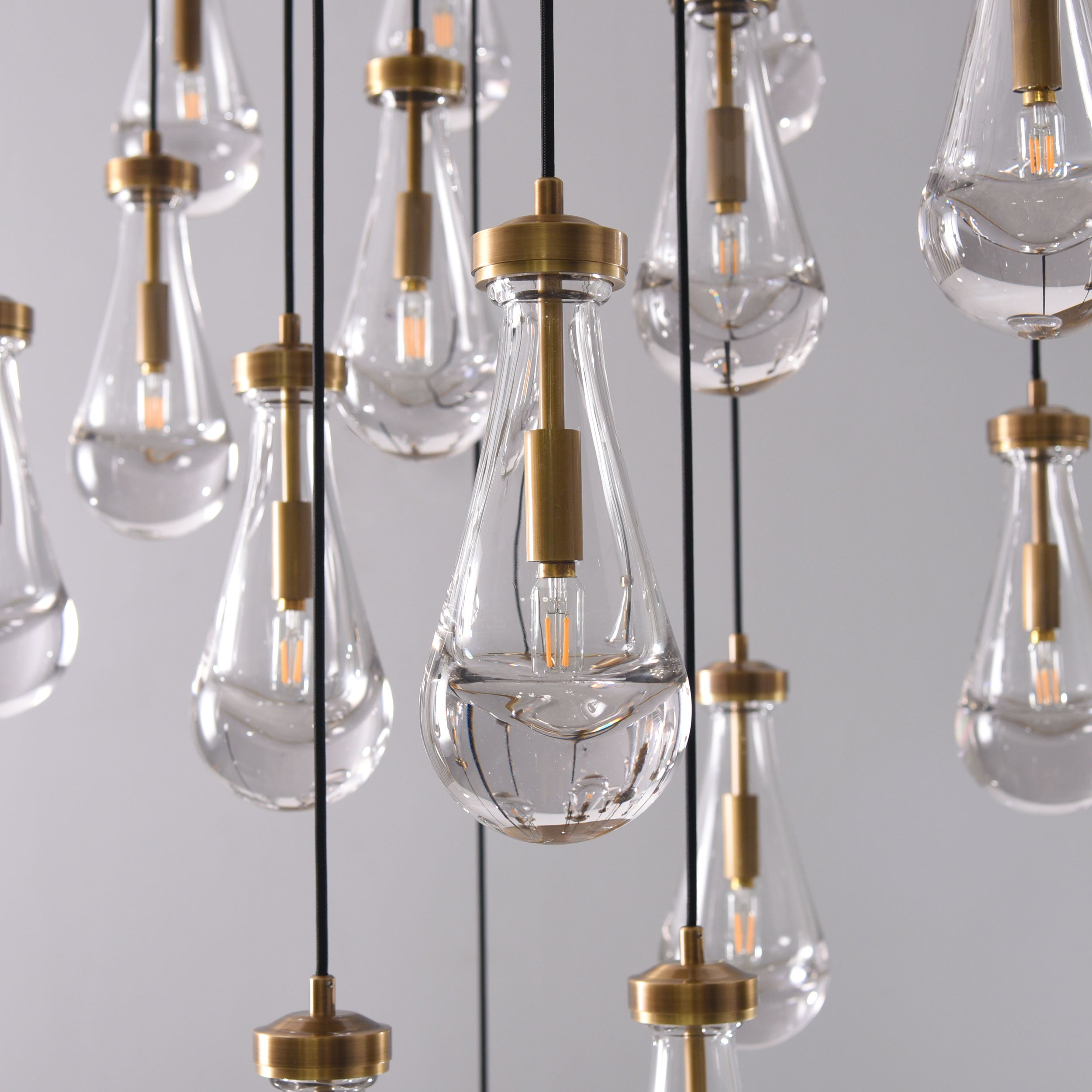 47 Inch Raindrop Glass Round Chandelier – Ava
