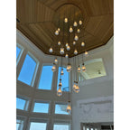 47 Inch Raindrop Glass Round Chandelier – Ava