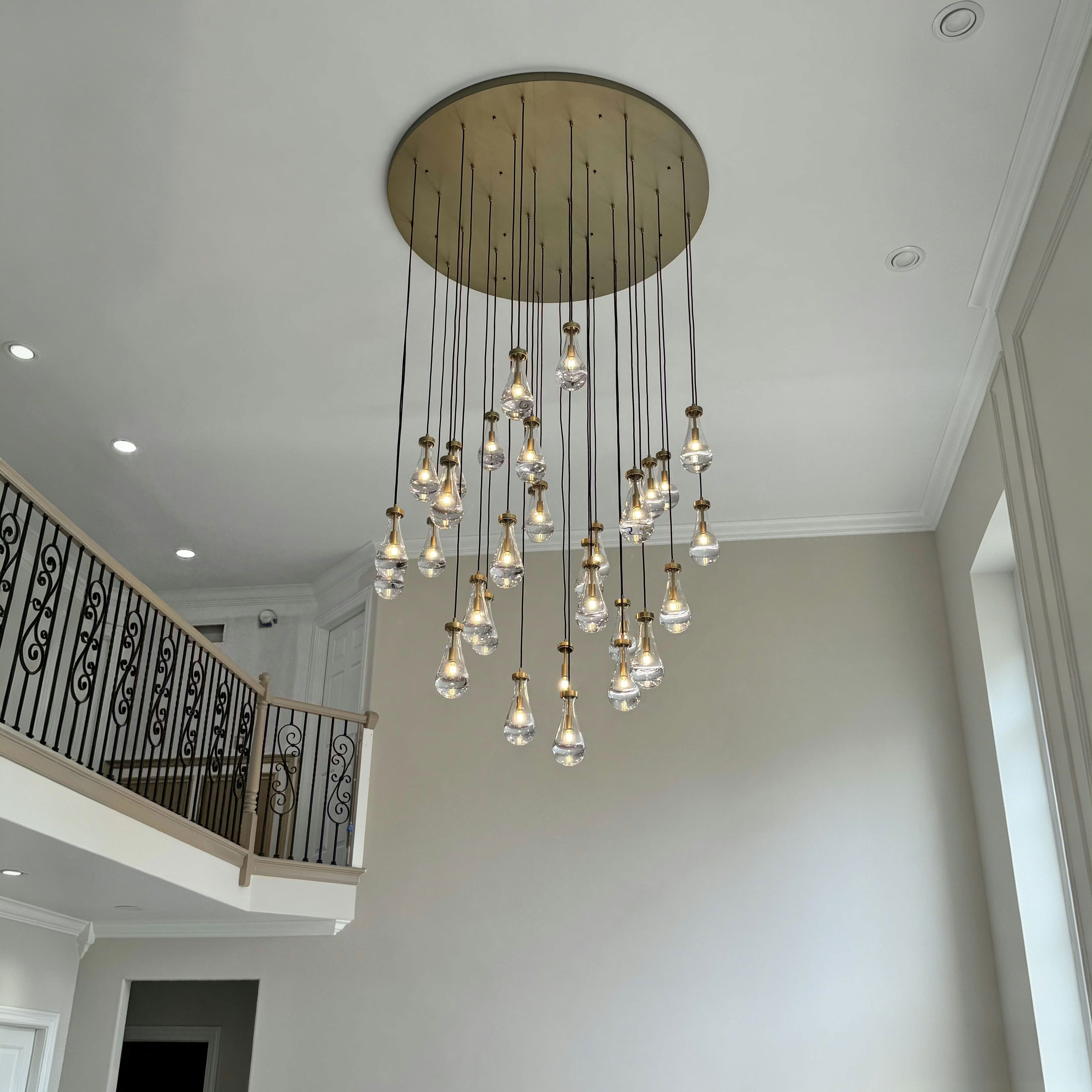 60 Inch Round Raindrop Glass Chandelier – Lachryma