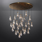 60 Inch Raindrop Glass Round Chandelier – Ava