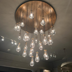 60 inch large raindrop glass black gold modern foyer living room Chandelier