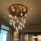 60 inch large raindrop glass black gold modern foyer living room Chandelier