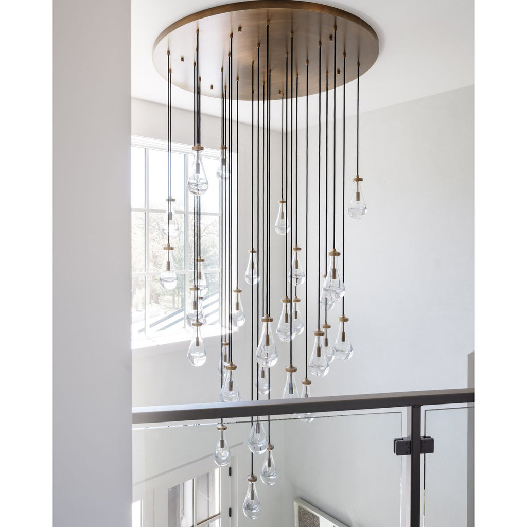 60 Inch Raindrop Glass Round Chandelier – Ava