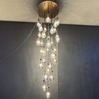 32 Inch Raindrop Glass Long Chandelier – Lachryma