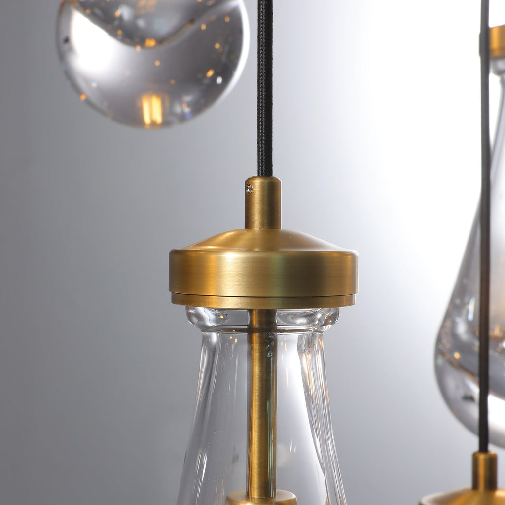 18 Inch Raindrop Glass Round Chandelier – Ava