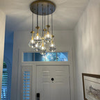 18 Inch Raindrop Glass Round Chandelier – Ava