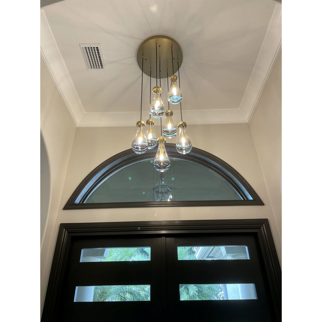 18 Inch Raindrop Glass Round Chandelier – Ava