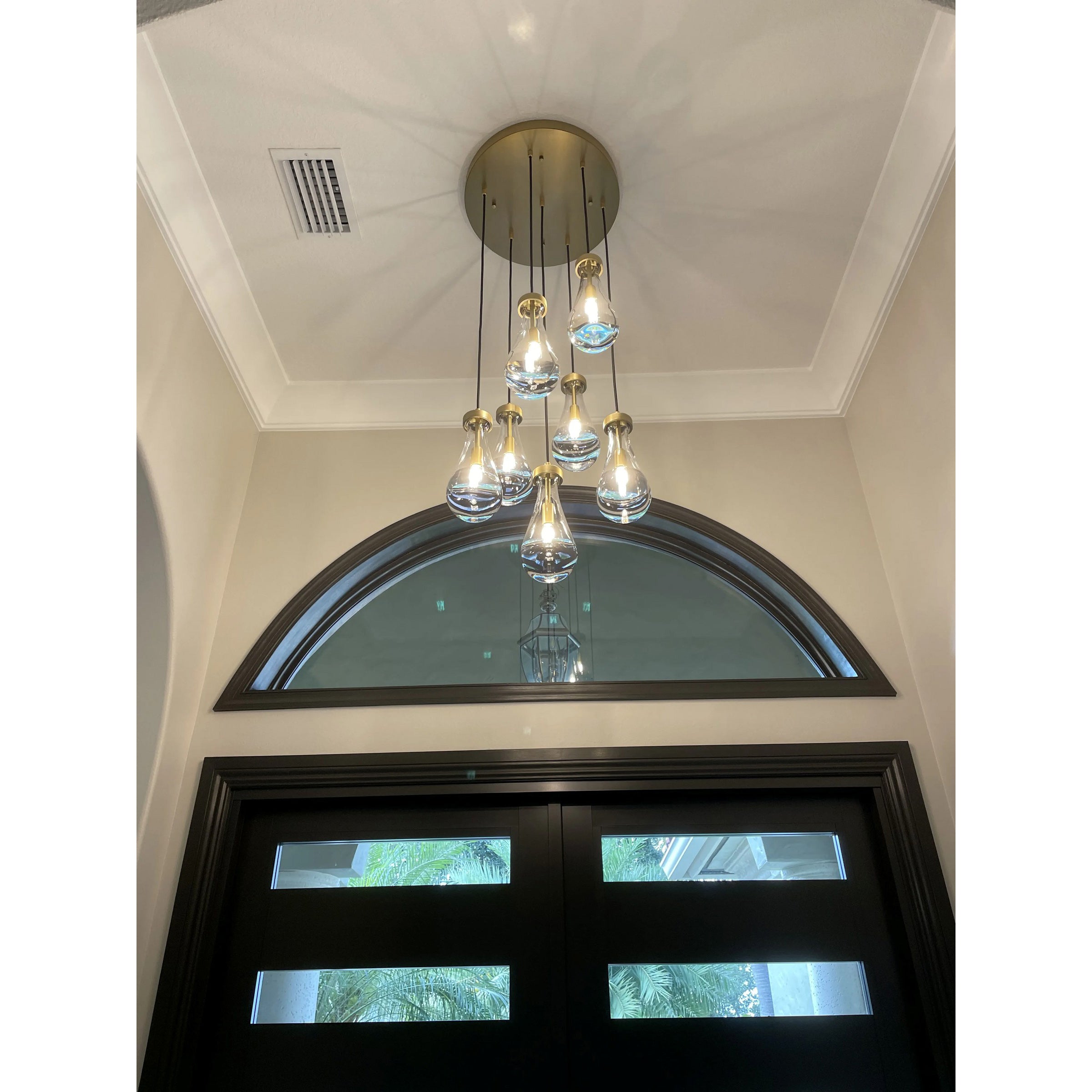 18 Inch Raindrop Glass Round Chandelier – Ava