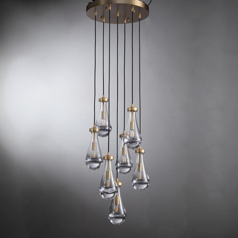 18 Inch Raindrop Glass Round Chandelier – Ava